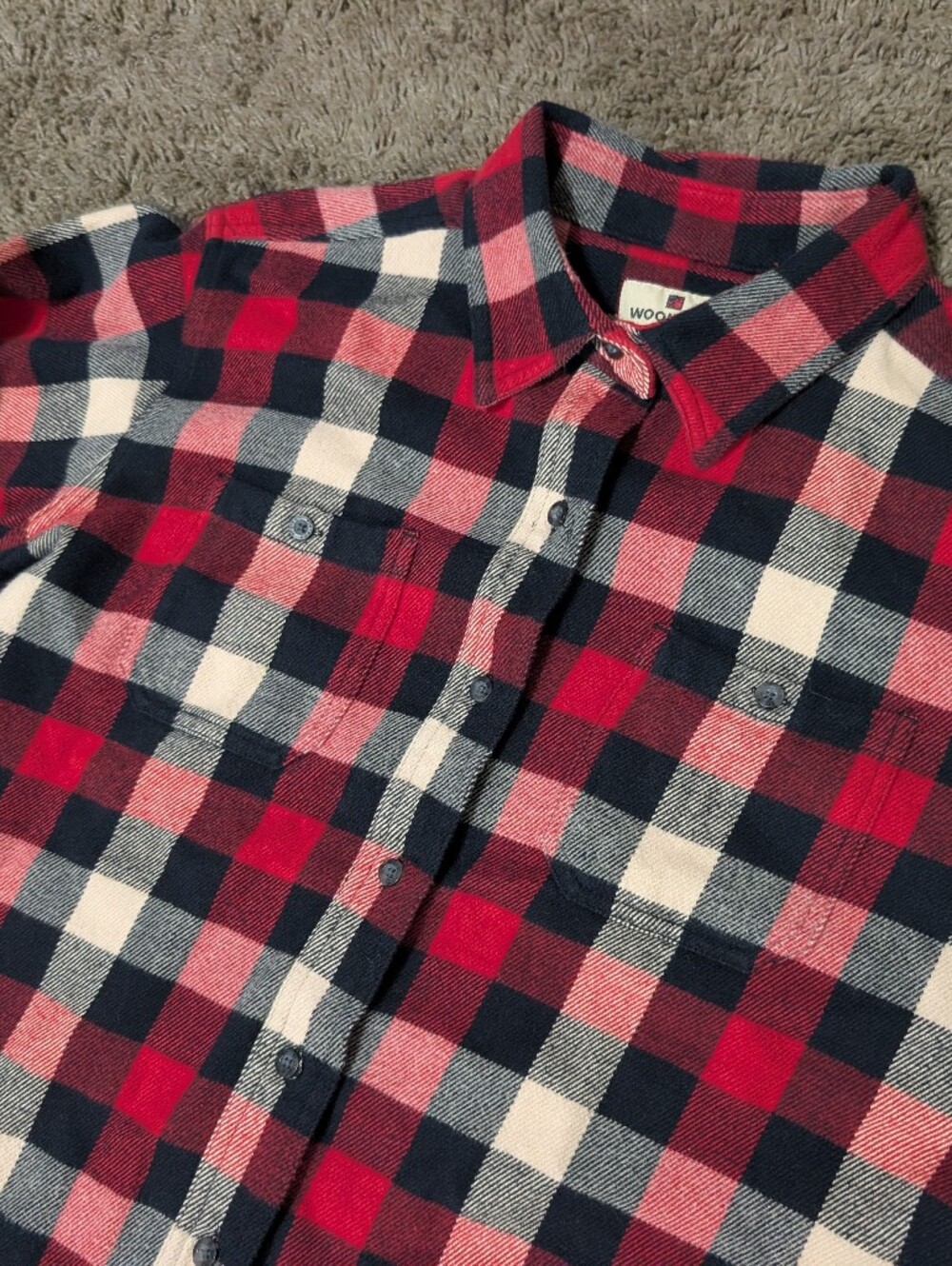 Vintage Woolrich Women’s XL Red Black Buffalo Plaid Flannel Shirt Heavy